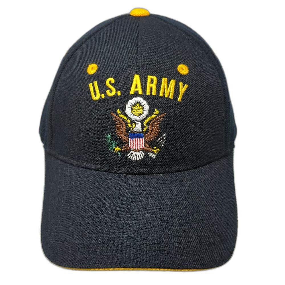 CAP USA Baseball Cap Black One Size US Army Military Seal Eagle Strapback Hat